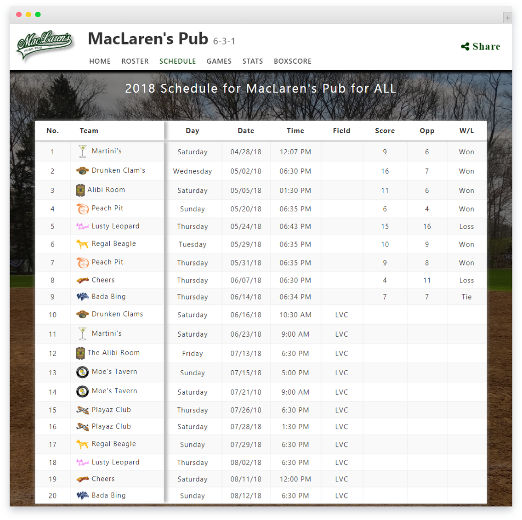 Baseball/Softball Player Stat Reports Program