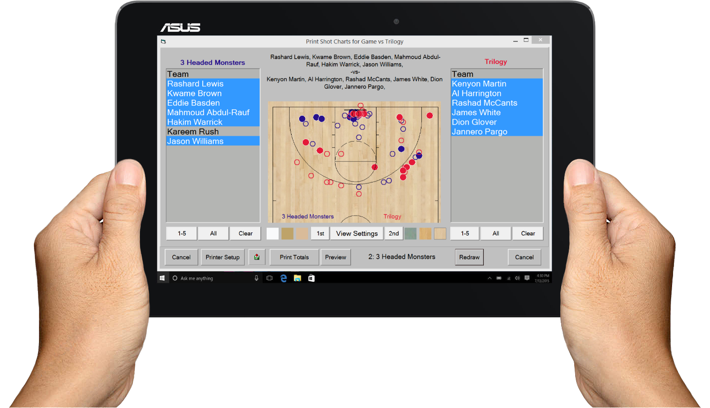 Basketball Shot Chart Stat Software App