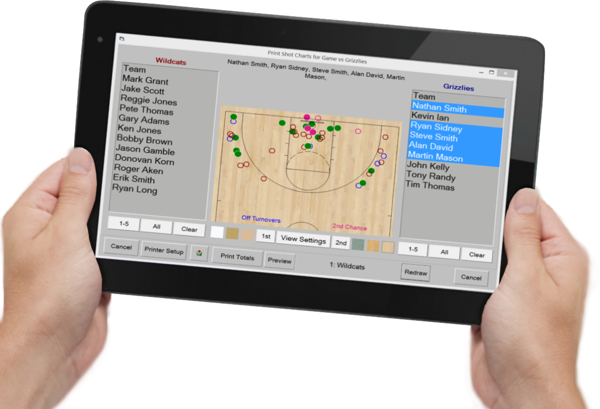 Basketball Shot Chart Stat Software App