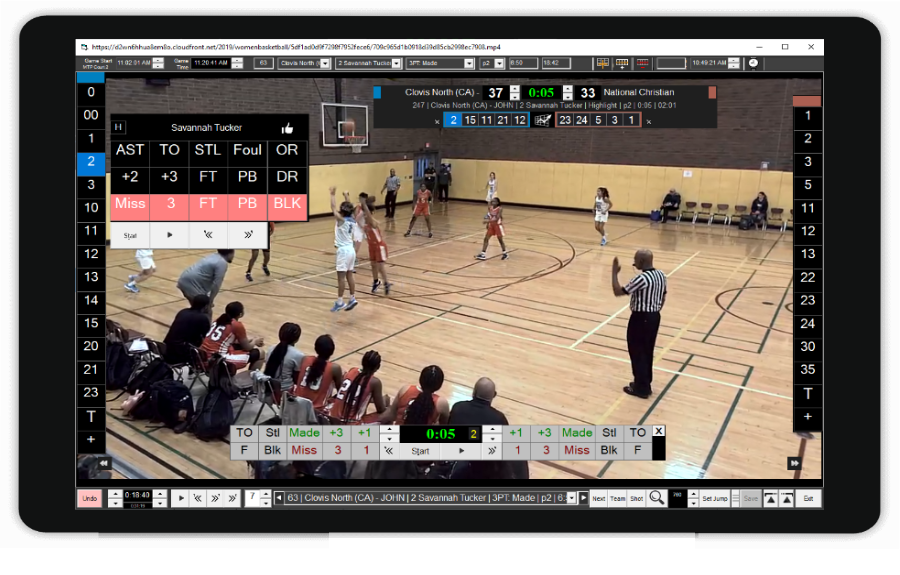 Score basketball games by video after the game software app