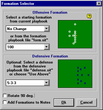 Select an Offensive Formation.